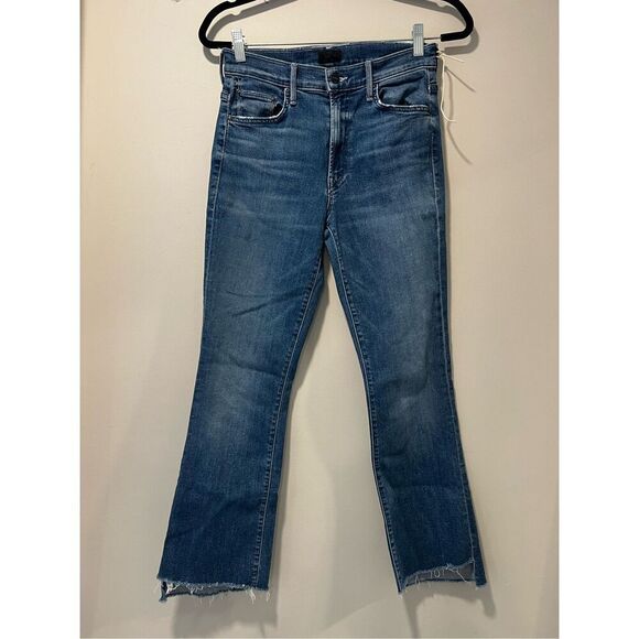 Mother Women's Blue The Insider High Rise Crop Step Fray Bootcut Jeans 27 NWOT - Picture 6 of 12